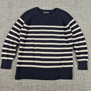 Paul James Sweater Womens S Navy Blue Knitwear Cotton Ribbed Breton Jumper